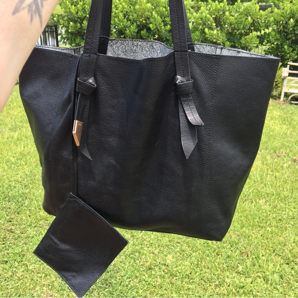🛍️ SALE! Foley + Corinna Black Leather Reversible Tote